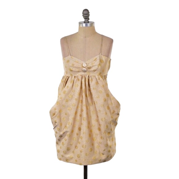 JULIE HAUS Dresses & Skirts - NWT JULIE HAUS Judy Dress Gold Dot Metallic Brocade Mini Dress 2